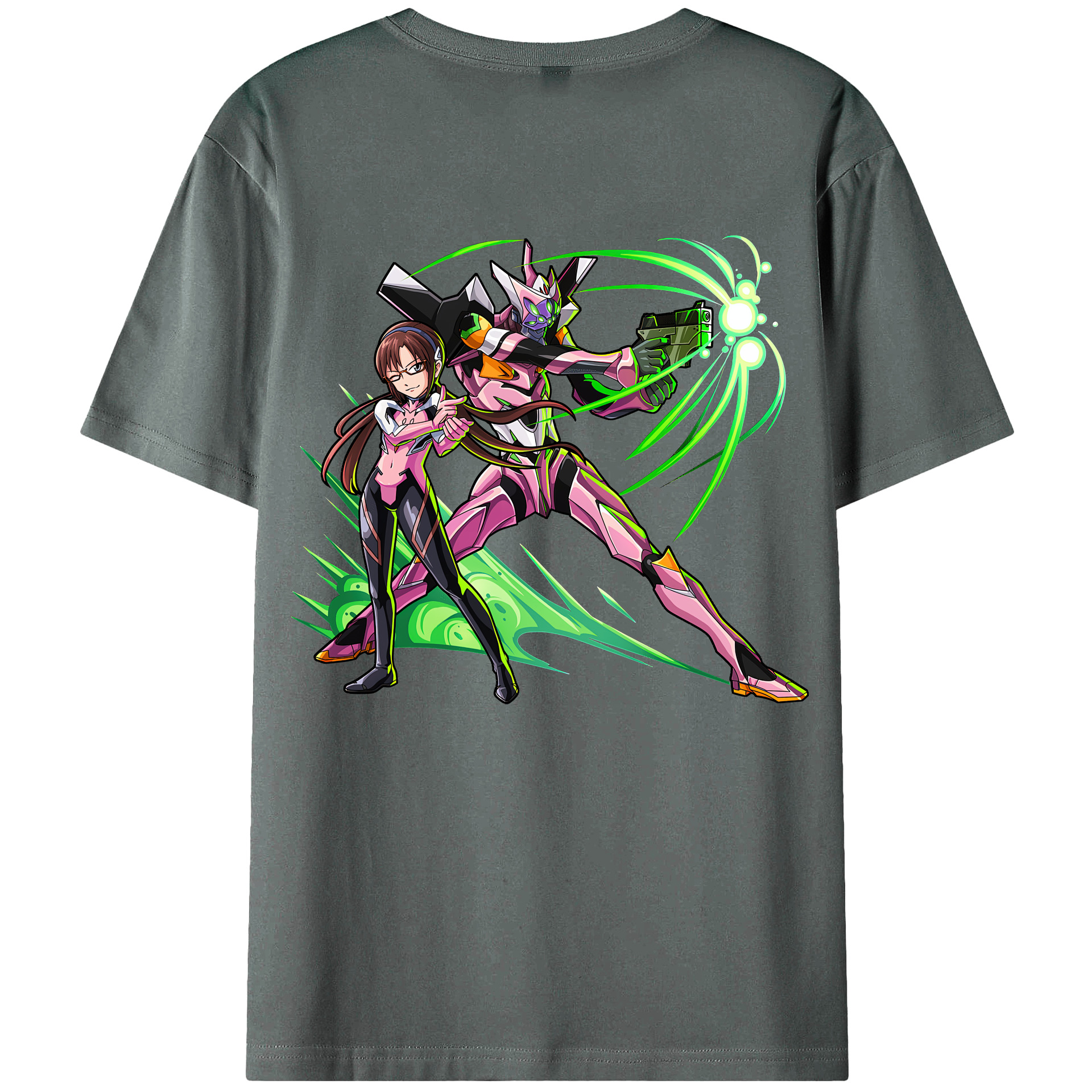 （画像用） EVA 新世紀エヴァンゲリオン 綿100％ メンズ半袖Tシャツ（バックプリント） 通気性